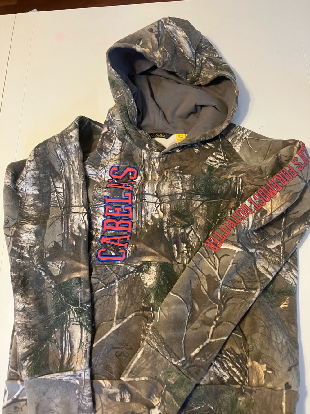 Cabela's Realtree Camo Kids Hoodie with Red Logo